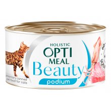 OptiMeal Cat Beauty Podium - консервы ОптиМил с тунцом и кальмаром в соусе для кошек