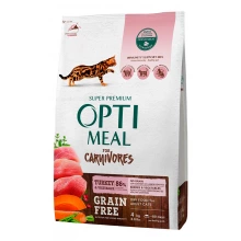 OptiMeal For Carnivores - беззерновой корм ОптиМил с индейкой и овощами для кошек