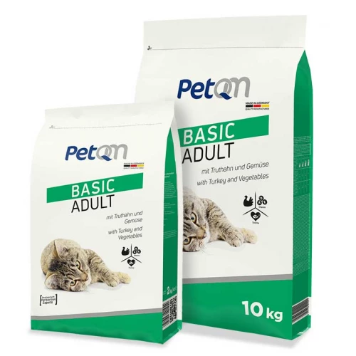 PetQM Cat Basic Adult with Turkey and Vegetables - корм ПетКьюМ Базис с индейкой и овощами для кошек