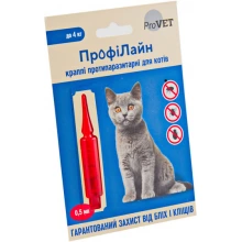 ProVet ProfiLine - капли на холку ПроВет ПрофиЛайн от паразитов для кошек весом до 4 кг