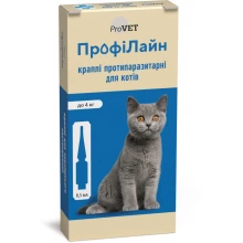 ProVet ProfiLine - капли ПроВет ПрофиЛайн от блох и клещей для кошек весом до 4 кг