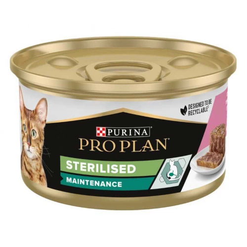 Purina Pro Plan Sterilised - паштет Пурина Про План с тунцом и лососем для кошек, банка