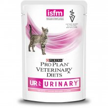 Purina Vet Diets Cat UR - консервы Пурина с лососем для кошек при мочекаменной болезни, пауч