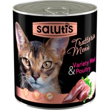 Salutis Trattoria Menu - консерви Салютіс М'ясне асорті з серцем для кішок