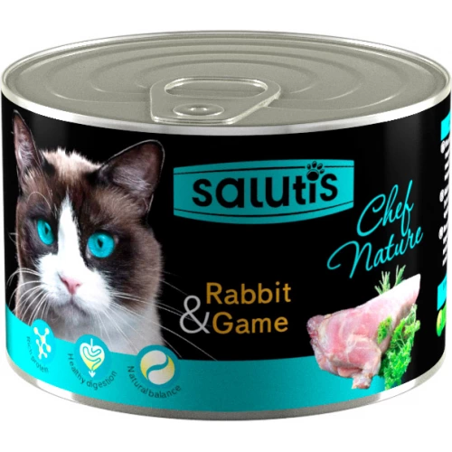 Salutis Chef Nature - мясной паштет Салютис с кроликом для кошек