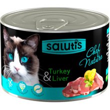 Salutis Chef Nature - мясной паштет Салютис с индейкой и печенью для кошек