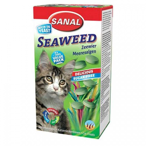 Sanal Seawed - витаминизированные таблетки с алгобиотином для кошек