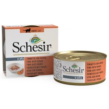 Schesir Tuna Papaya - консервы Шезир с тунцом и папайей для кошек, банка