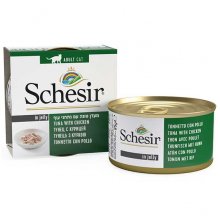 Schesir Tuna Chicken - консервы Шезир тунец с курицей для кошек, банка