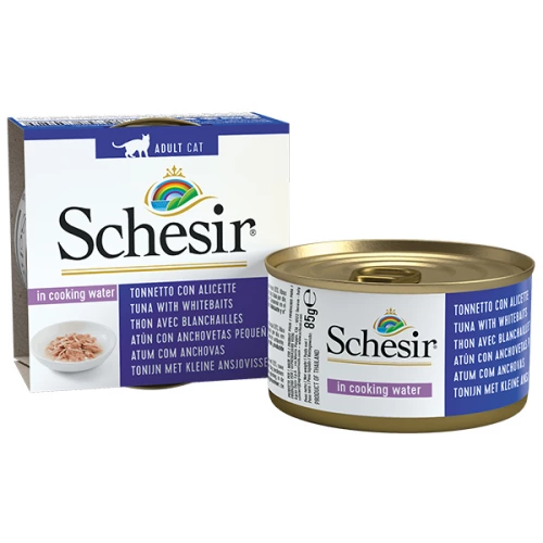 Schesir Tuna Whitebait Rice - консерви Шезір тунець з анчоусами і рисом для кішок, банка