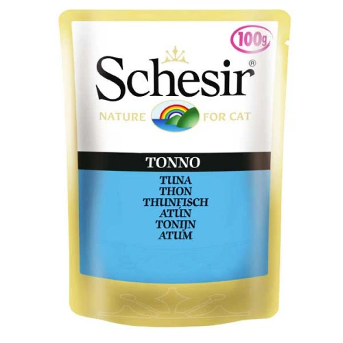 Schesir Tuna - консервы Шезир с тунцом и рисом для кошек, пауч