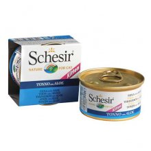 Schesir Tuna Aloe Kitten - консервы Шезир тунец с алоэ и рисом для котят, банка