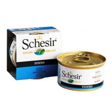 Schesir Tuna - консервы Шезир с тунцом и рисом для кошек, банка