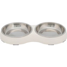 Trixie Bowl Set Steel - подвійна миска Тріксі металева на підставці для кішок і собак