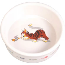 Trixie - керамическая миска Трикси с рисунком рыжего кота и мышки