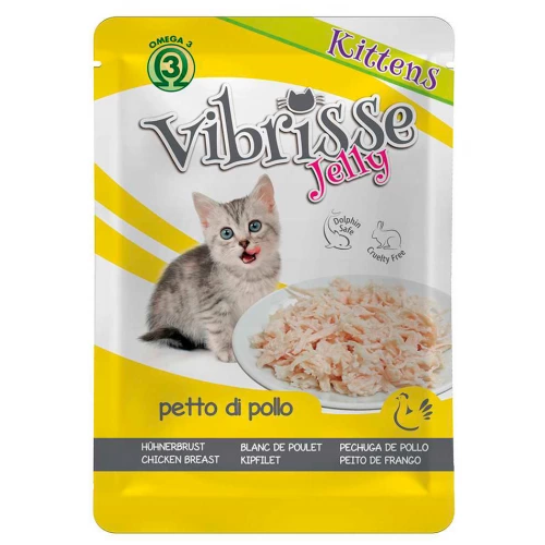 Vibrisse Jelly Kittens - консерви Вібріс куряча грудка в желе для кошенят