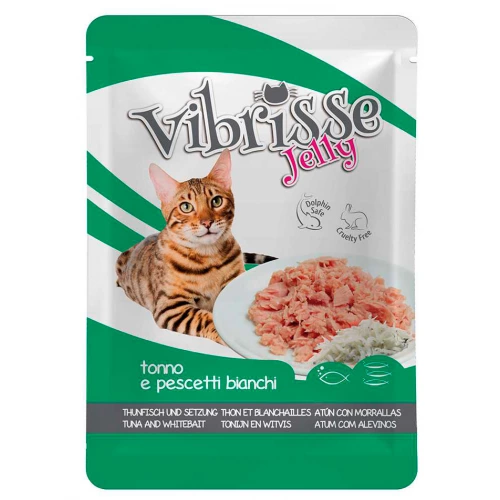 Vibrisse Jelly - консервы Вибриссе тунец и корюшка в желе для кошек