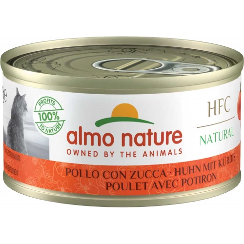 Almo Nature HFC Cat Natural - консервы Альмо Натюр с курицей и тыквой для кошек
