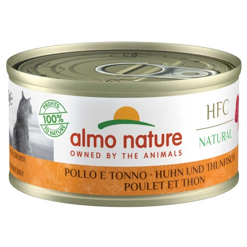 Almo Nature HFC Cat Natural - консерви Альмо Натюр з куркою та тунцем для кішок