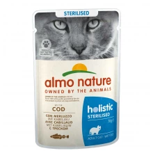 Almo Nature Holistic Sterilised - консерви Альмо Натюр з тріскою для стерилізованих кішок, пауч
