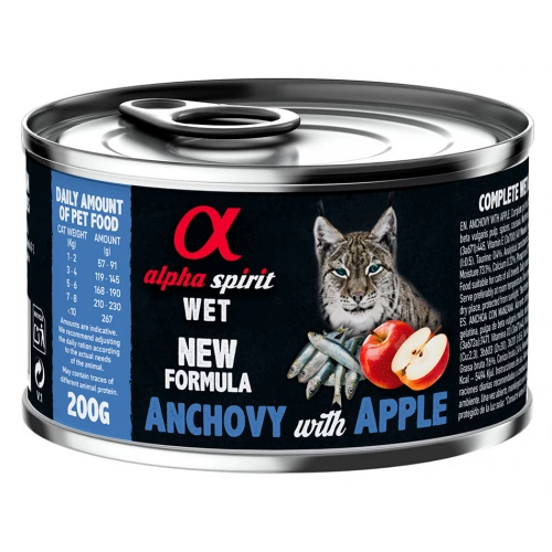 Alpha Spirit Cat Anchovy with Red Apple - консервы Альфа Спирит с анчоусами и яблоками для кошек