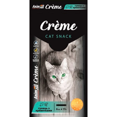 AnimAll Snack Creme - крем-снеки ЭнимАл с тунцом и креветками для кошек