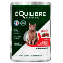 Equilibre Instinct Cat - шматочки в соусі Еквілібрі Інстинкт із яловичиною та квасолею для кішок, пауч