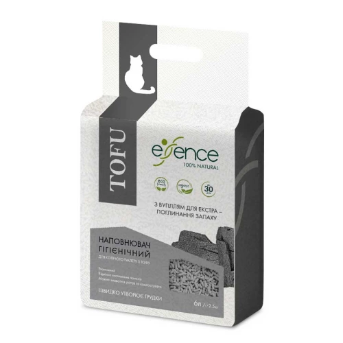 Essence Tofu - наполнитель Эссенс Тофу с активированным углем для кошачьего туалета, гранула 1-4 мм