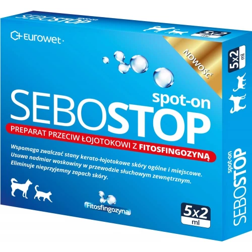 Eurowet Sebostop Spot-on - капли ЕвроВет Себостоп против себореи для собак и кошек
