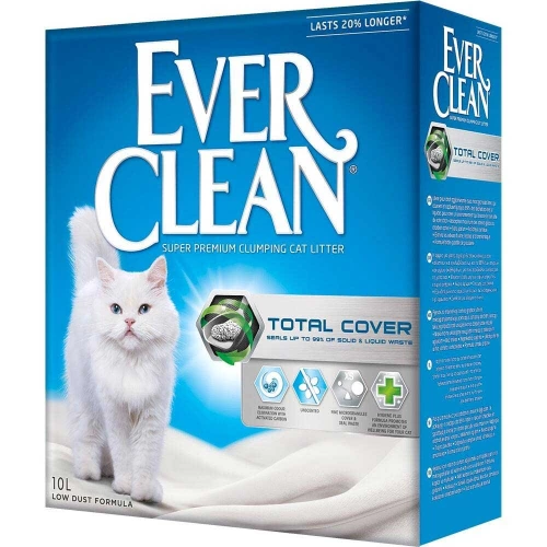 Ever Clean Total Cover - комкующийся наполнитель Эвер Клин Полная Блокировка с микрогранулами