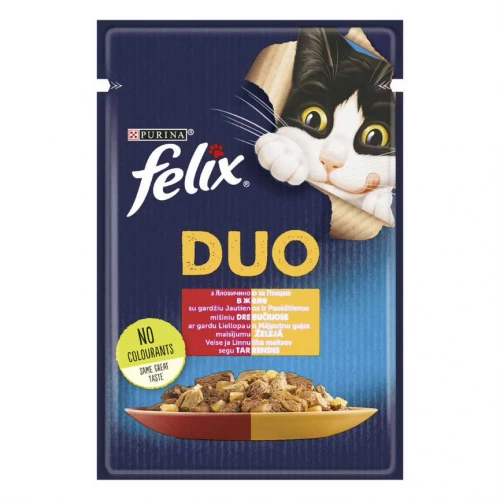 Felix Fantastic Duo - консервы Феликс с говядиной и птицей в желе