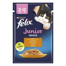 Felix Fantastic Junior - консервы для котят Феликс с курицей в желе