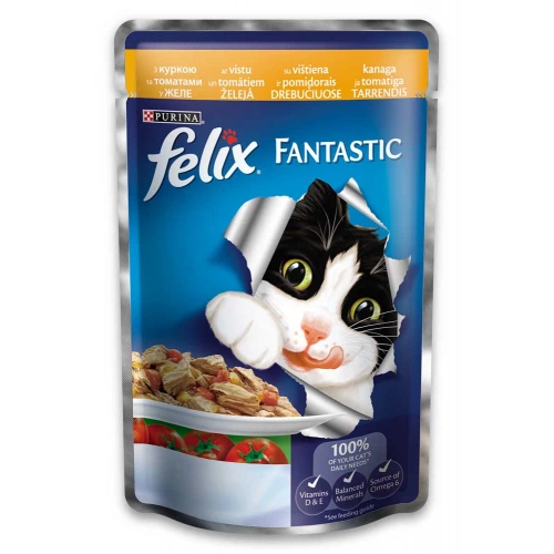 Felix Fantastic - консервы Феликс с курицей и томатами в желе
