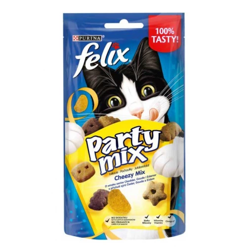 Felix Party Mix Cheezy Mix - лакомство Феликс Сырный Микс для кошек