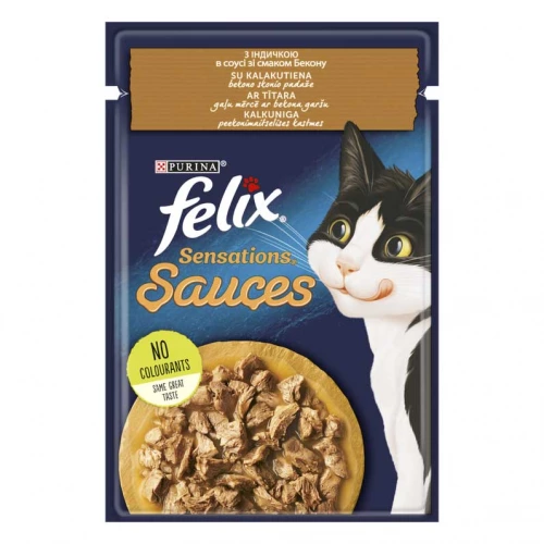 Felix Sensation - консерви Фелікс з індичкою і беконом в соусі