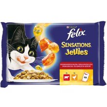 Felix Sensation Jellies Mix - набір консервів Фелікс з яловичиною та куркою в желе