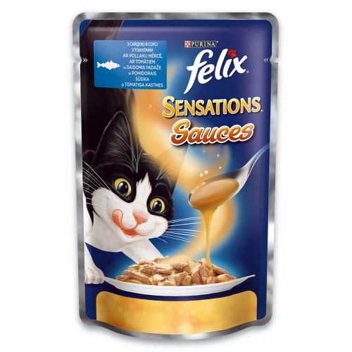 Felix Sensation - консервы Феликс с сайдой и томатами в соусе
