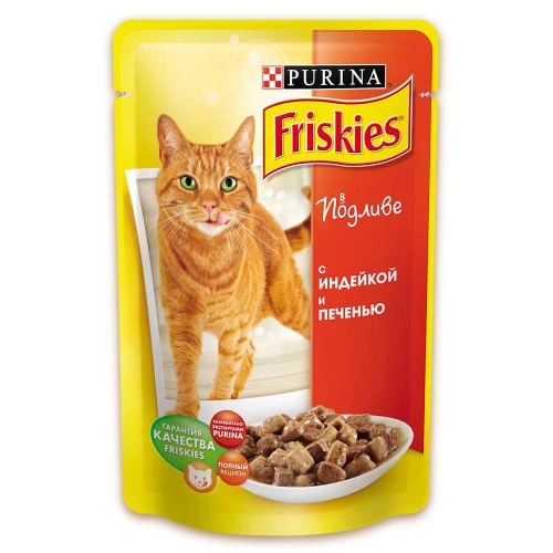 Friskies - корм с индейкой и печенью Фрискас для взрослых кошек