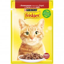 Friskies - корм Фрискас с говядиной в подливке для кошек