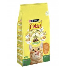 Friskies Indoor Cat - сухой корм Фрискас с курицей, индейкой и овощами для домашних кошек
