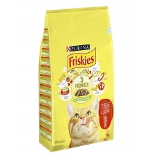 Friskies Adult Cat - сухой корм Фрискас с говядиной, курицей и овощами для взрослых кошек