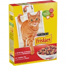 Friskies - корм Фріскас для дорослих кішок з м'ясом, печінкою і куркою