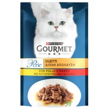 Gourmet Perle Duo - консервы Гурмет Перл с курицей и говядиной в подливке
