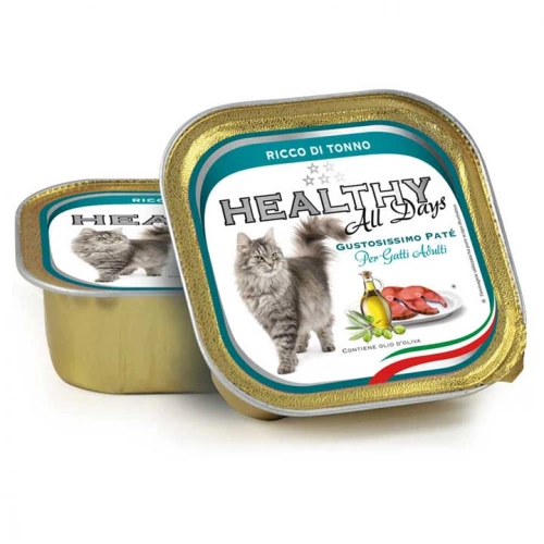 Healthy All Days Cat - консерви Хелфі шматочки в паштеті з тунцем для кішок