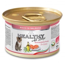 Healthy All Days Kitten - консервы Хелфи кусочки в паштете с лососем для котят