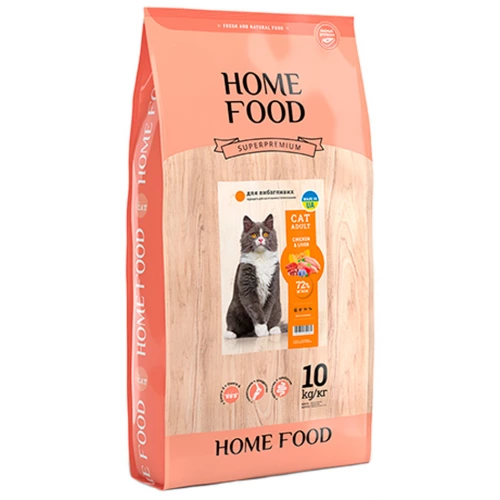 Home Food - корм Хоум Фуд с курицей и печенью для привередливых кошек