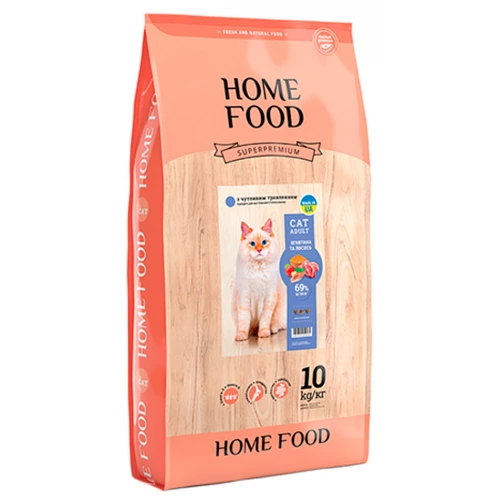 Home Food - корм Хоум Фуд с ягненком и лососем для кошек с чувствительным пищеварением