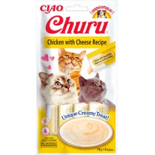 Inaba Cat Churu Chicken with Cheese - сливочный мусс Инаба c курицей и сыром для кошек