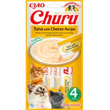 Inaba Cat Churu Tuna with Cheese - сливочный мусс Инаба c тунцом и сыром для кошек