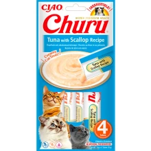 Inaba Cat Churu Tuna with Scallop - сливочный мусс Инаба c тунцом и гребешками для кошек